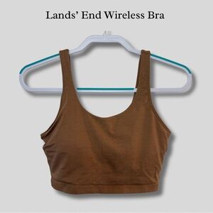 Lands End Wireless Sports Bra Bralette Size S Brown With Pads